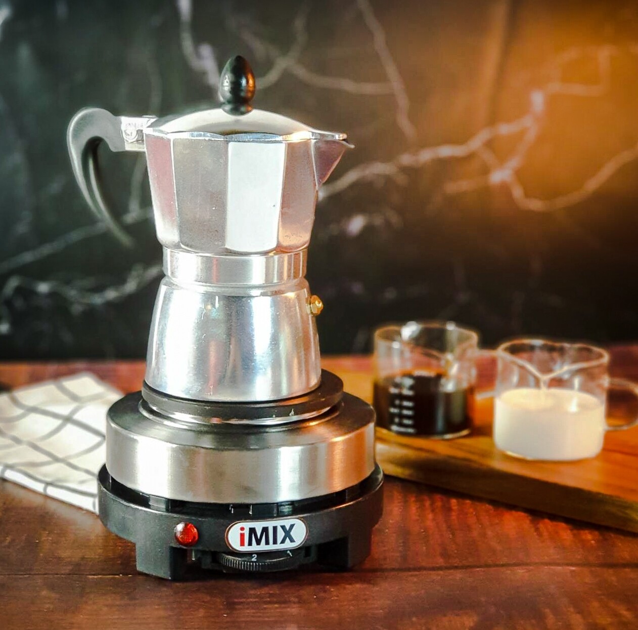 IMIX 500W mini electric stove + 3cup mocha coffee pot suitable for