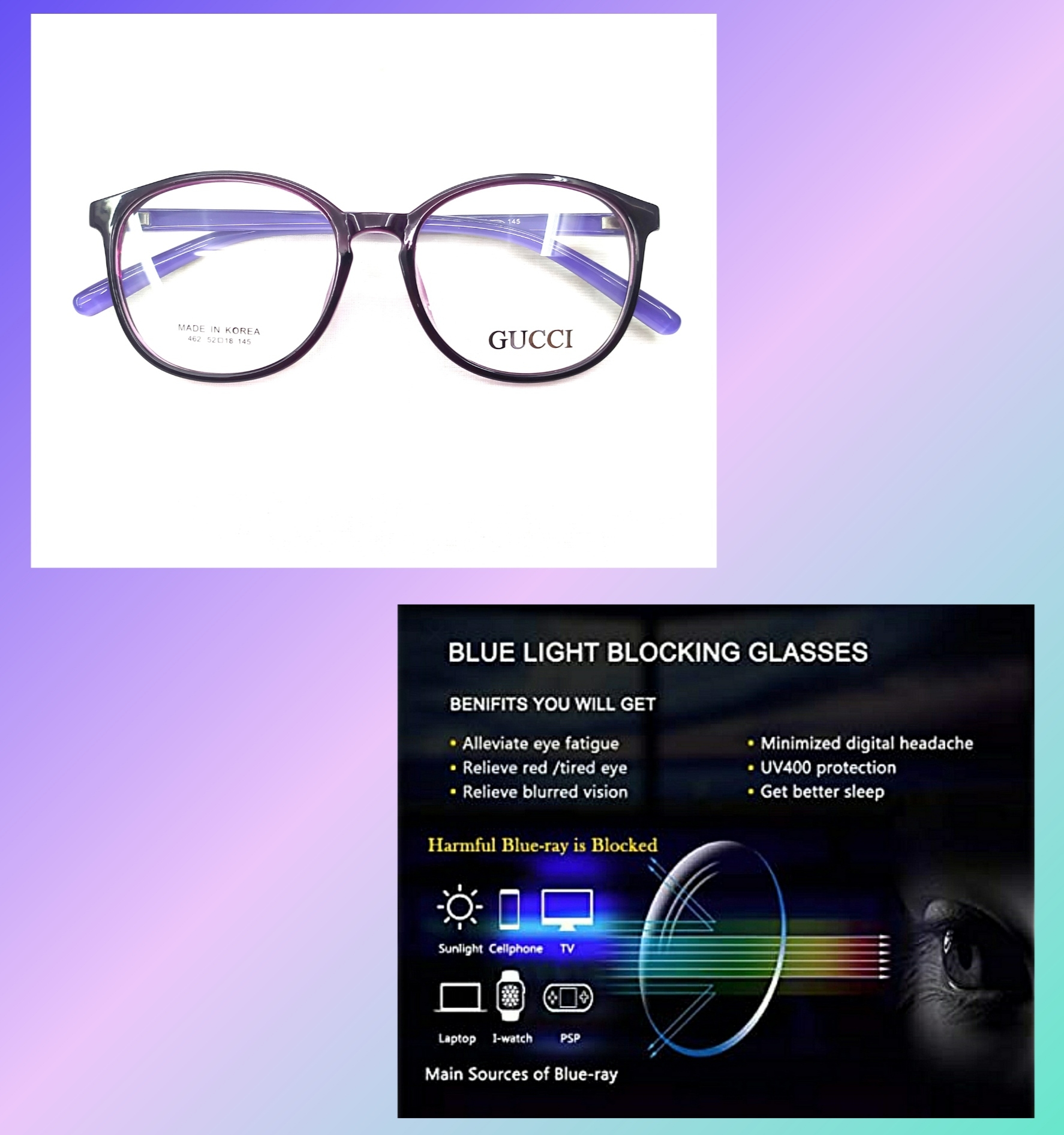 blue light blocking glasses gucci