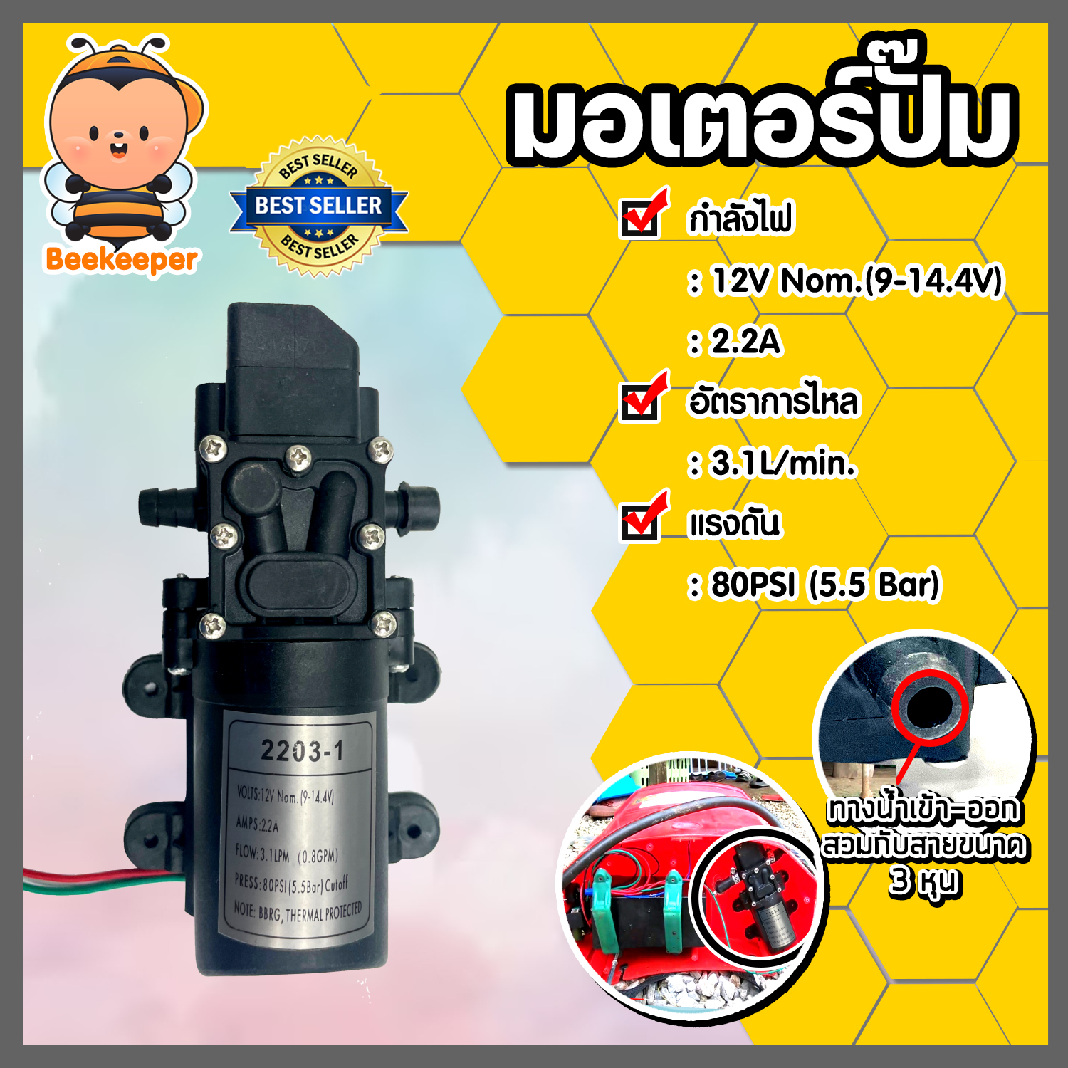 Single pump sprayer motor (wear + wear) amount 1 | motor pump 3 hose ...